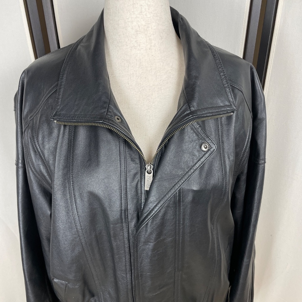 Wilsons Leather Men's Bomber Jacket Black Size L Gorgeous Coat!
